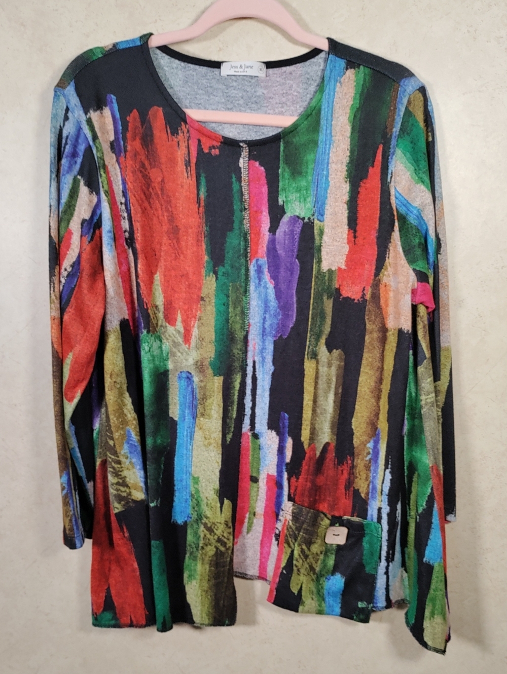 J158 Jess & Jane  Brushstroke Lightweight Sweater XL NEW